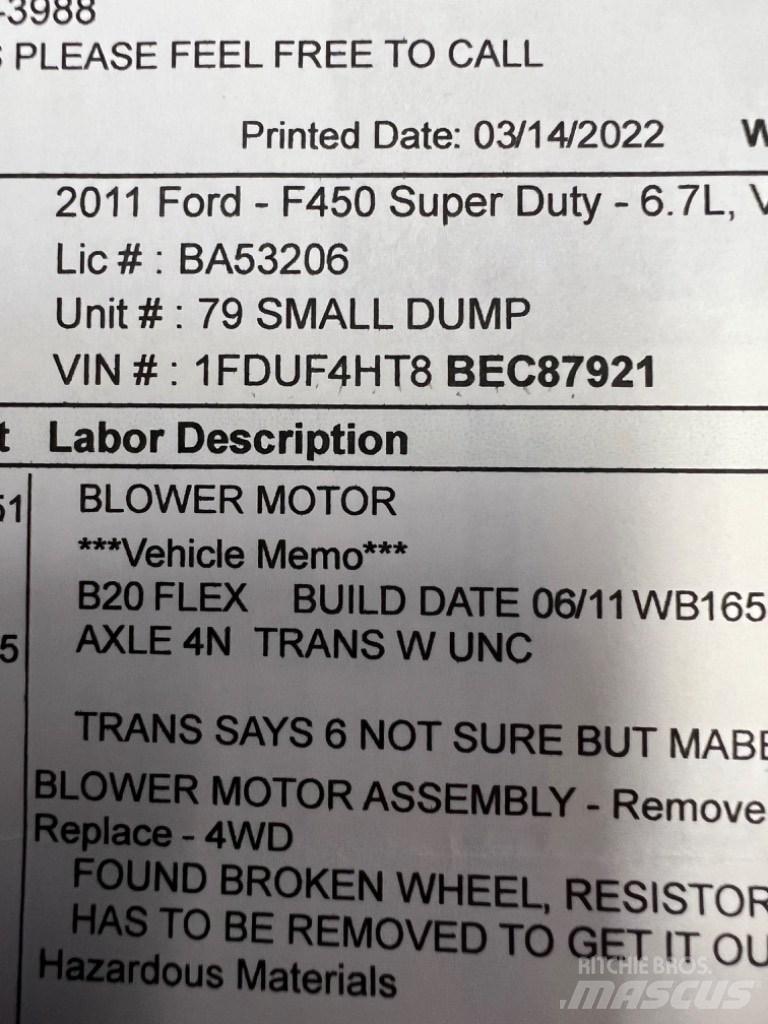 Ford F450 SUPER  DUTY Sonstige Baumaschinen