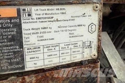 Hyster H 8.00 XL 5 Diesel Stapler