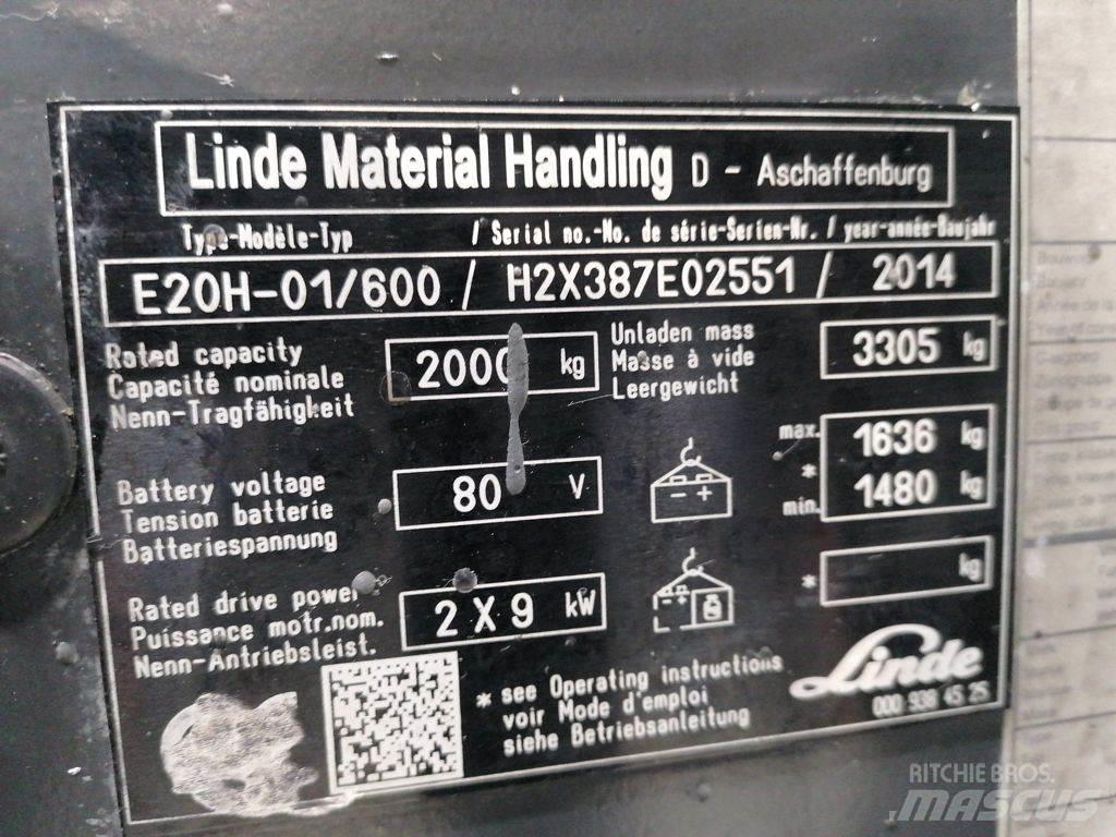 Linde E20H-01/600 Elektro Stapler