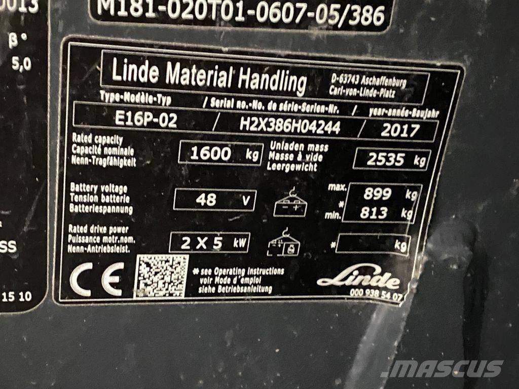 Linde E16P-02 Elektro Stapler