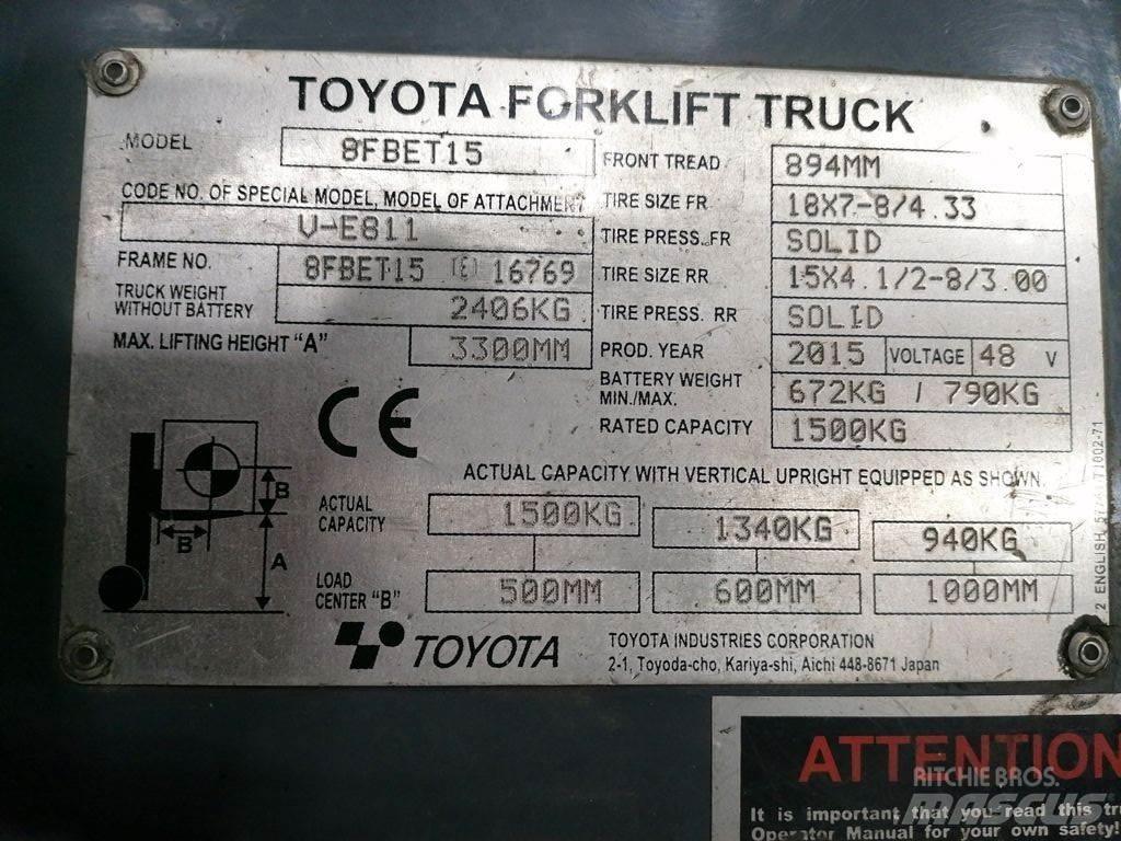 Toyota 8FBET15 Elektro Stapler
