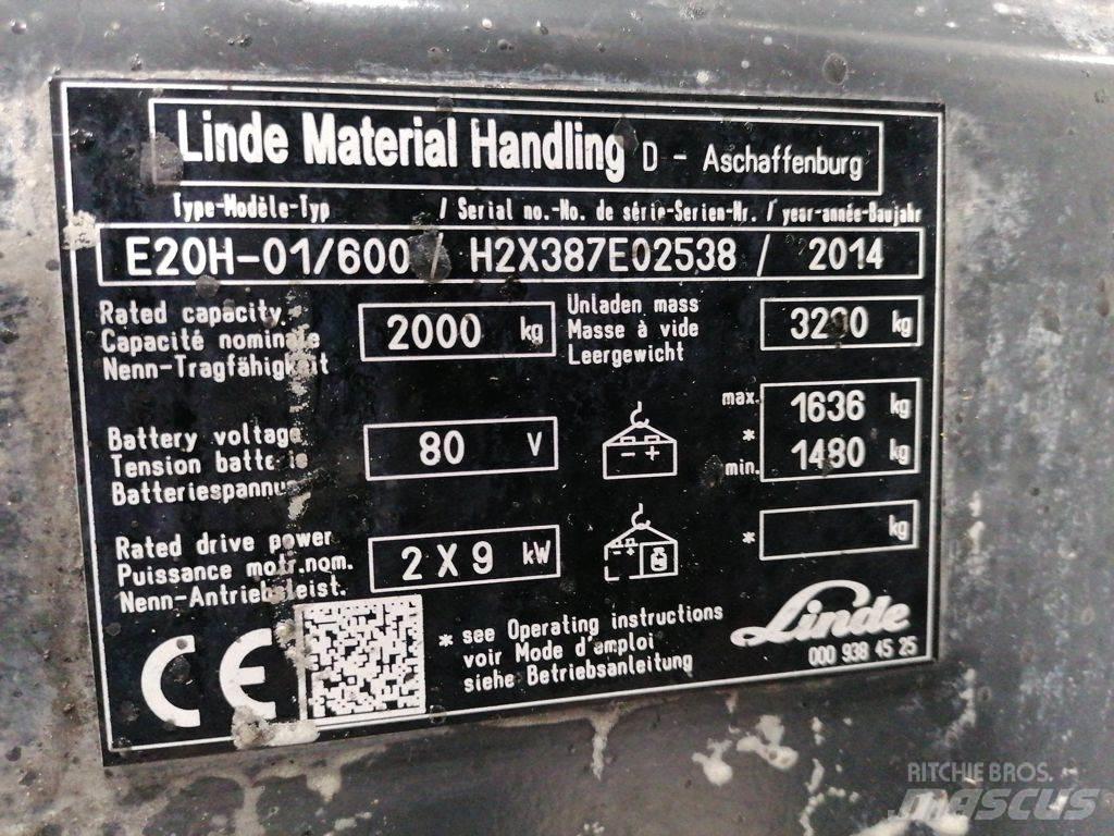 Linde E20H-01/600 Elektro Stapler