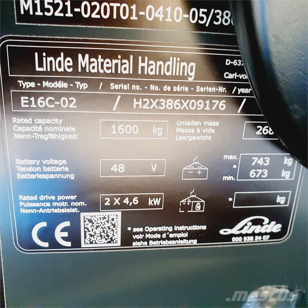 Linde E16C Elektro Stapler