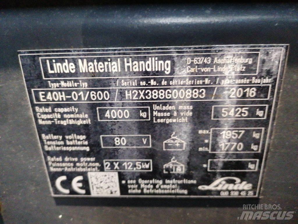 Linde E40H-01/600 Elektro Stapler
