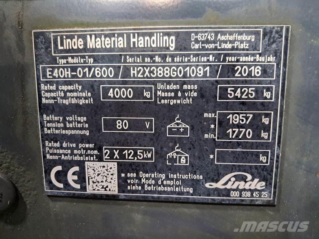 Linde E40H-01/600 Elektro Stapler