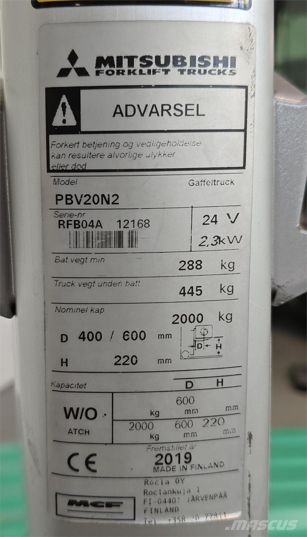 Mitsubishi PBV20N2 Elektro Plattformwagen