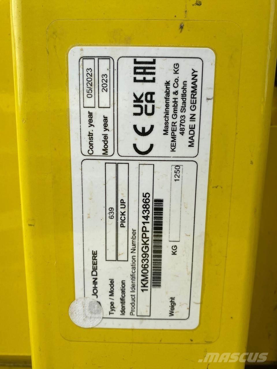 John Deere 639 Zubehör Mähdrescher