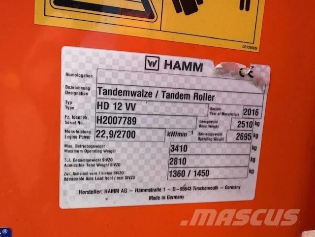 Hamm HD12 VV, Vält Tandemwalzen