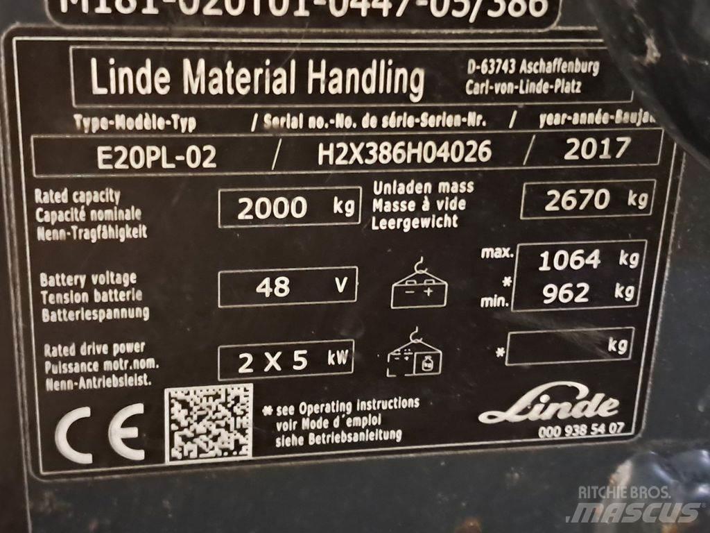 Linde E20PL-02 Elektro Stapler