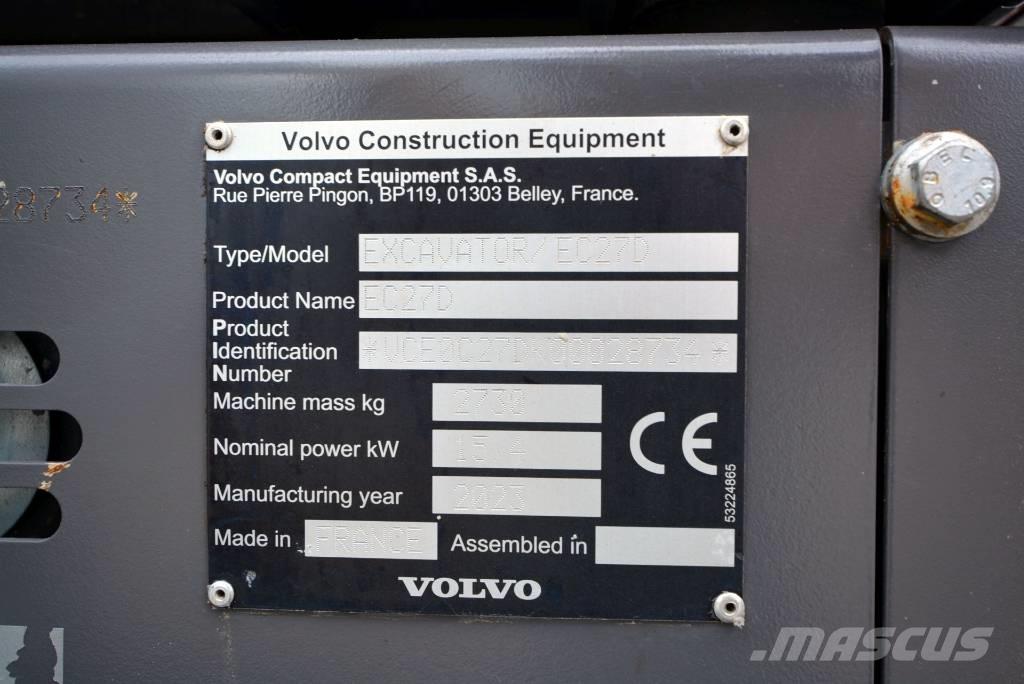 Volvo EC 27 D Minibagger < 7t