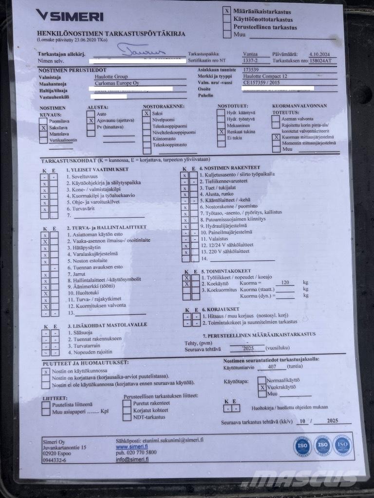 Haulotte Compact 12 Scheren-Arbeitsbühnen