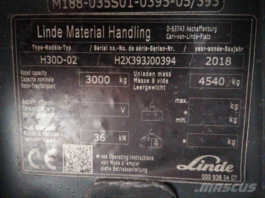 Linde H30D-02 Diesel Stapler