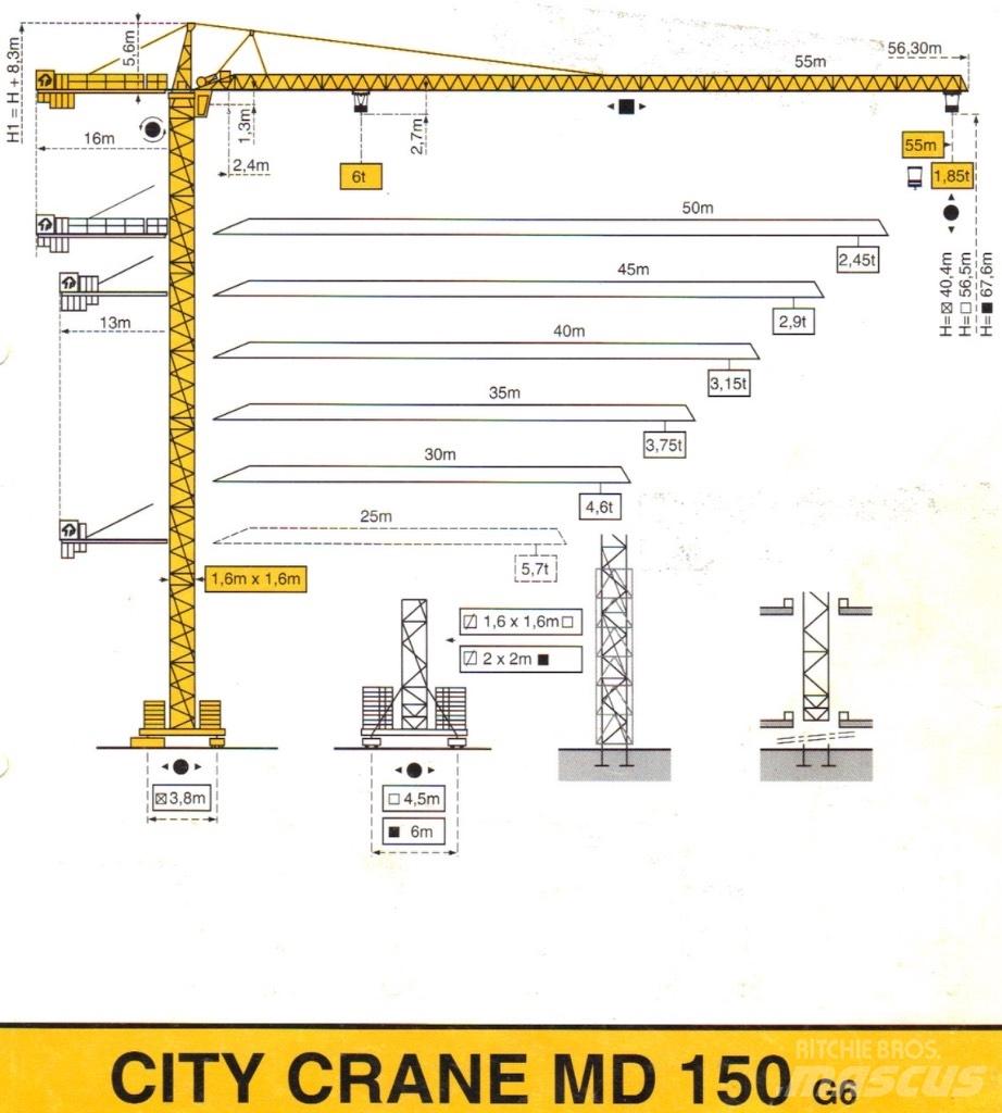 Potain MD 150 Turmdrehkrane