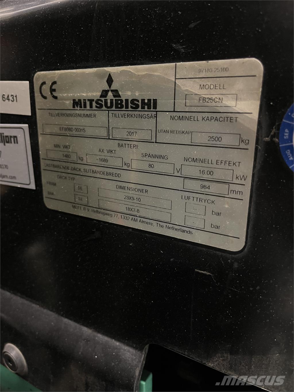 Mitsubishi FB25CN Elektro Stapler
