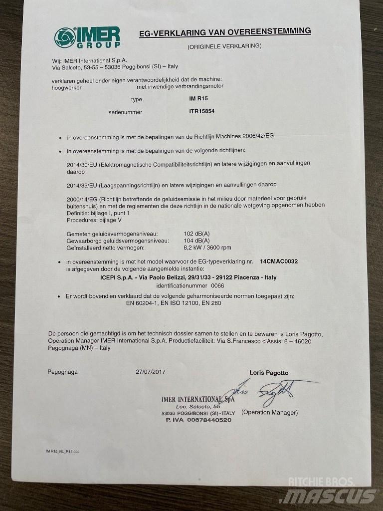 Imer IMR 15B Gelenkteleskoparbeitsbühnen
