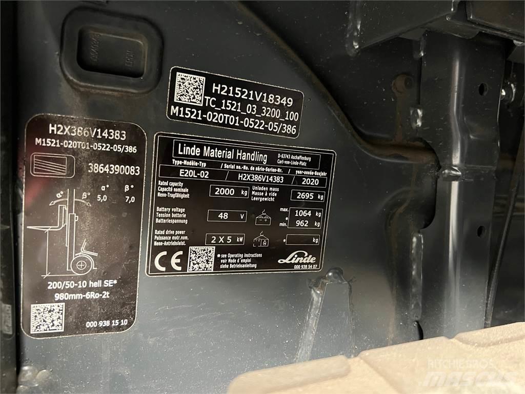 Linde E20L-02 Elektro Stapler
