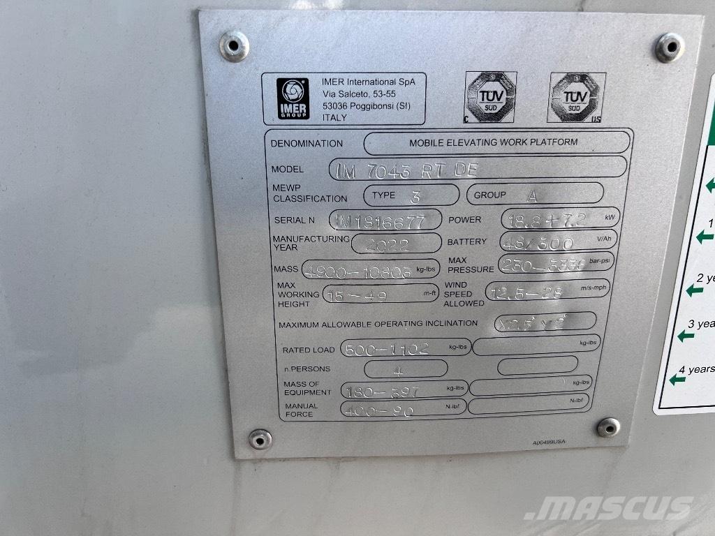 Imer IM 7043 RT DE Scheren-Arbeitsbühnen
