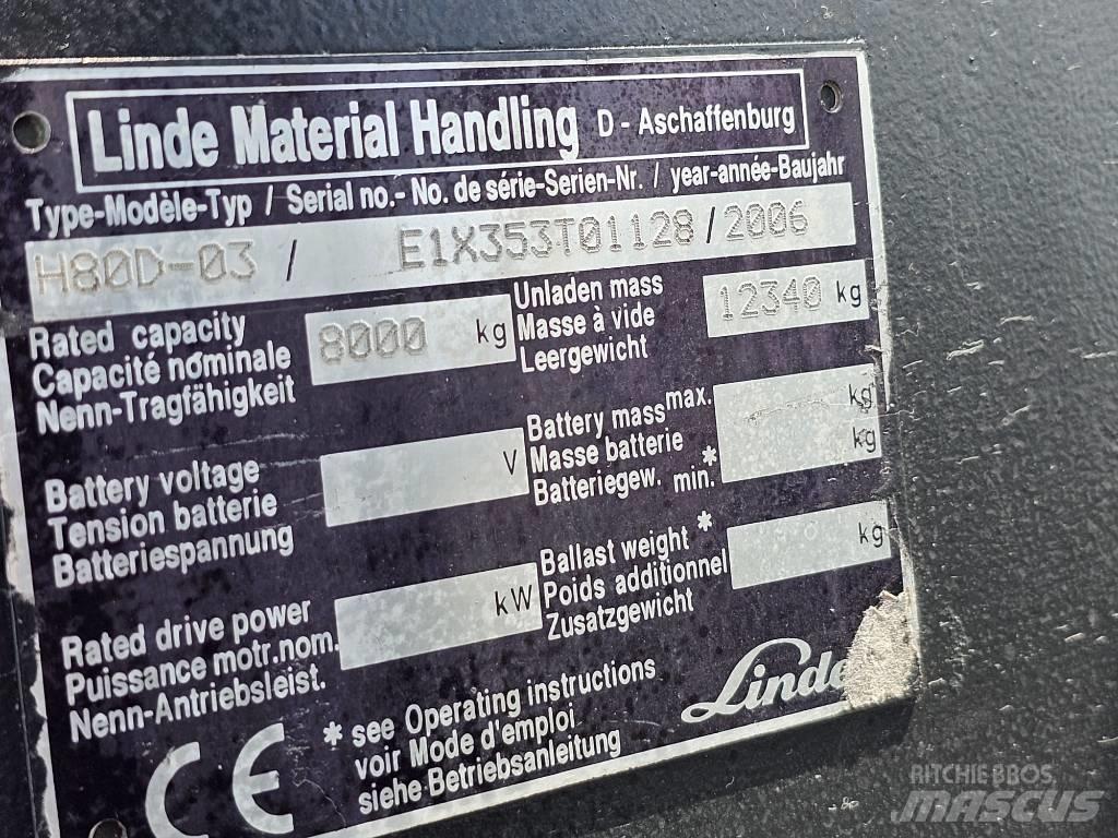 Linde H80D-03 Diesel Stapler