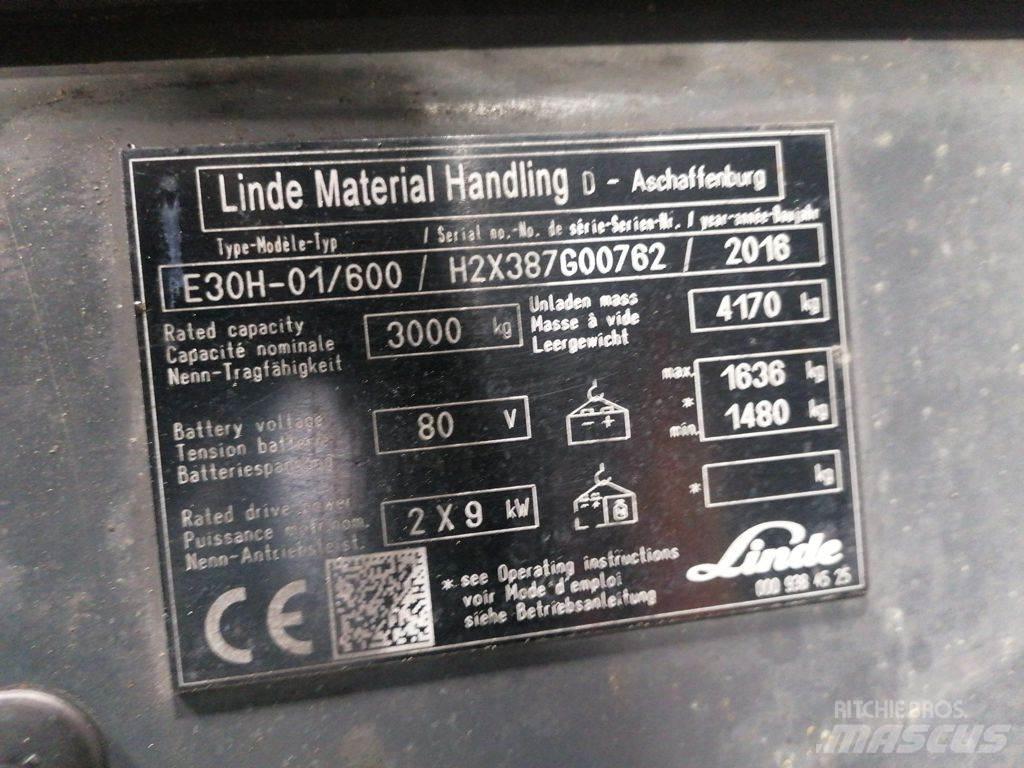 Linde E30H-01/600 Elektro Stapler