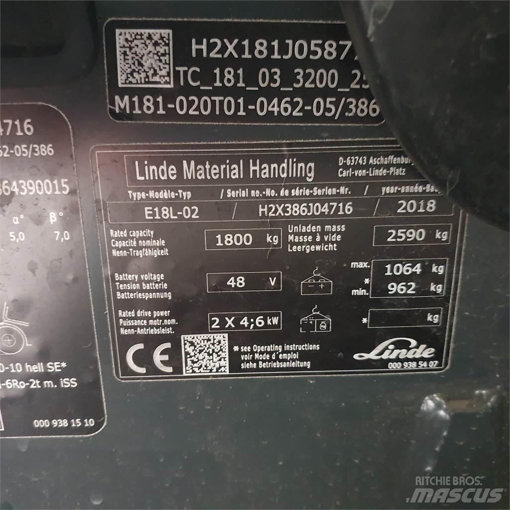 Linde E18L Elektro Stapler