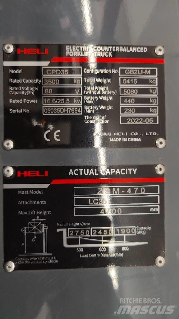 Heli CPD35-GB2LI Elektro Stapler