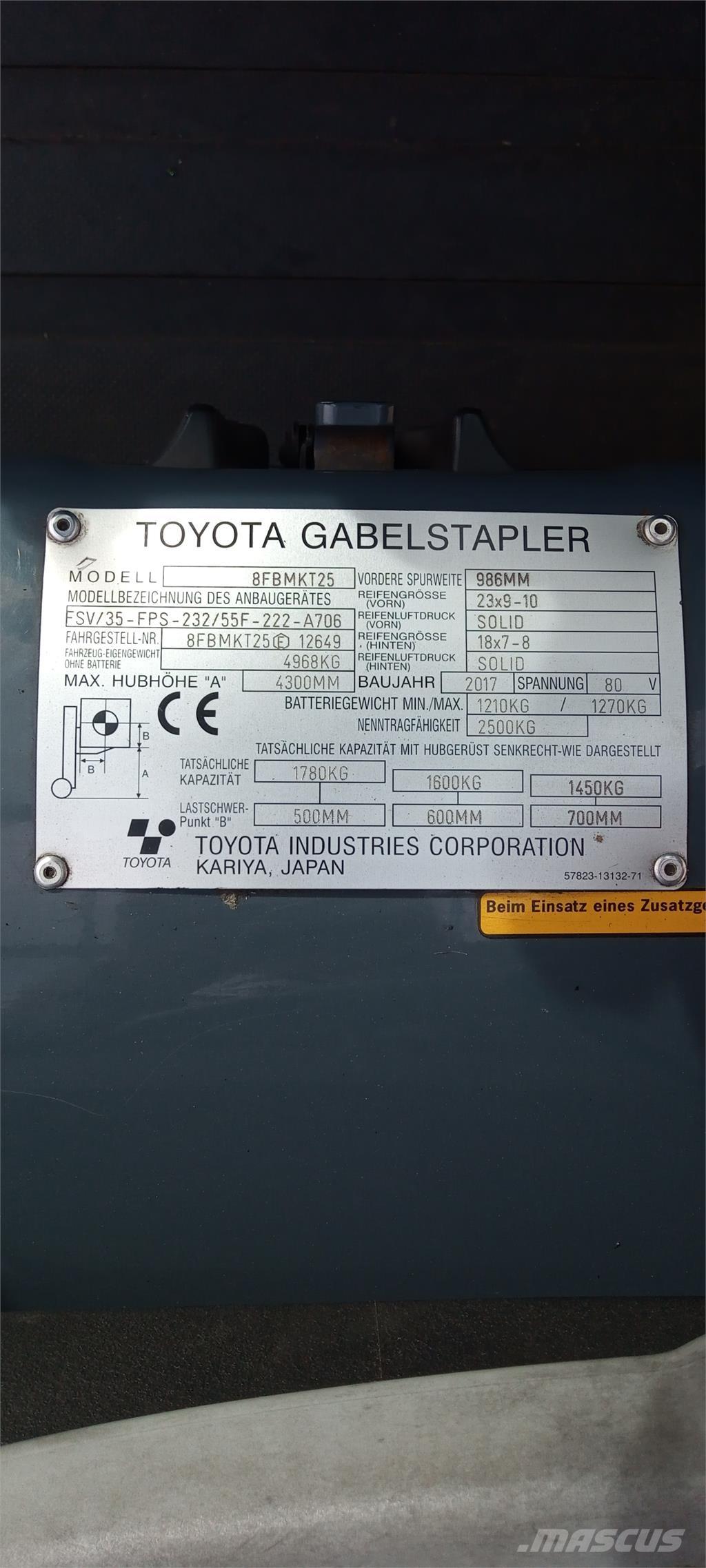 Toyota 8FBMKT25 Elektro Stapler