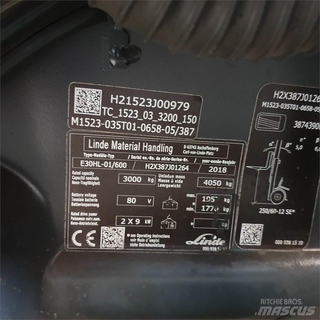 Linde E30/600HL Elektro Stapler