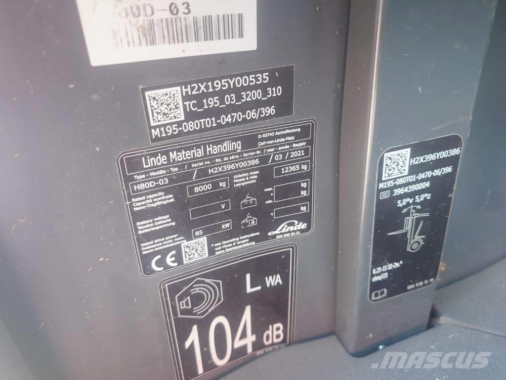 Linde H80D/396-03 Diesel Stapler