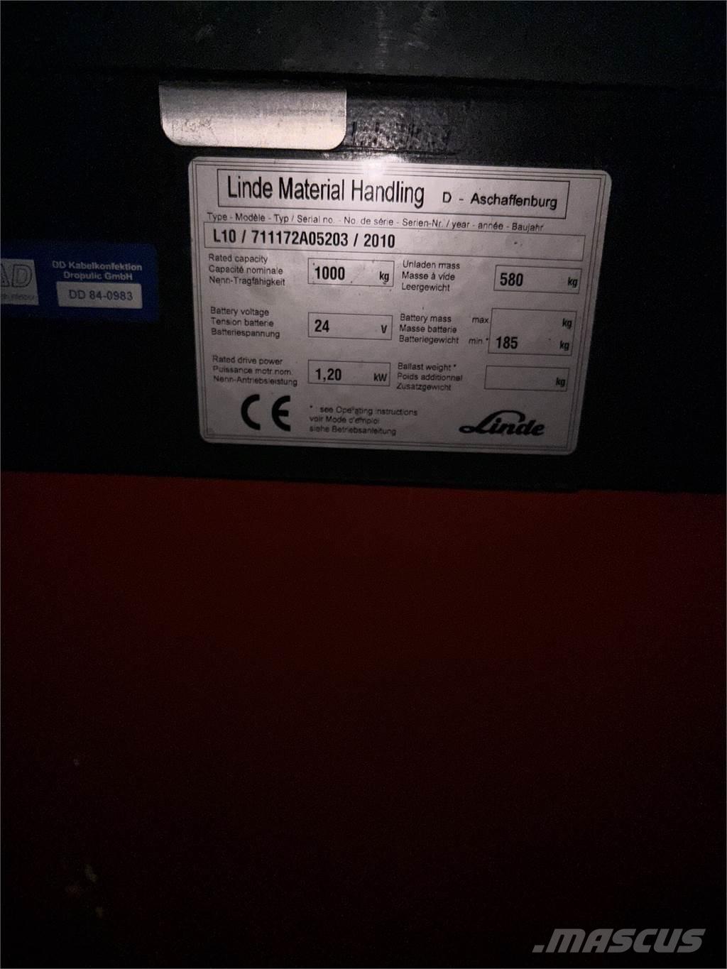 Linde L10 defekt Deichselstapler