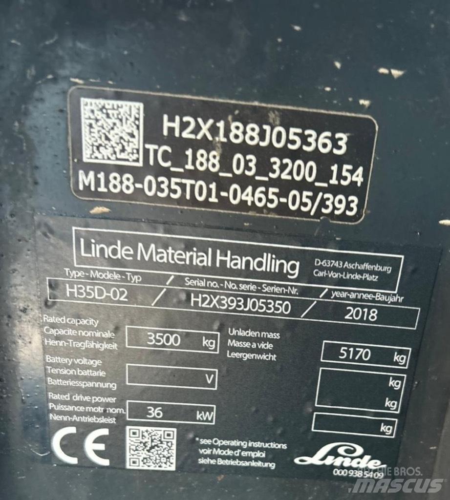 Linde H35D-02 EVO Diesel Stapler