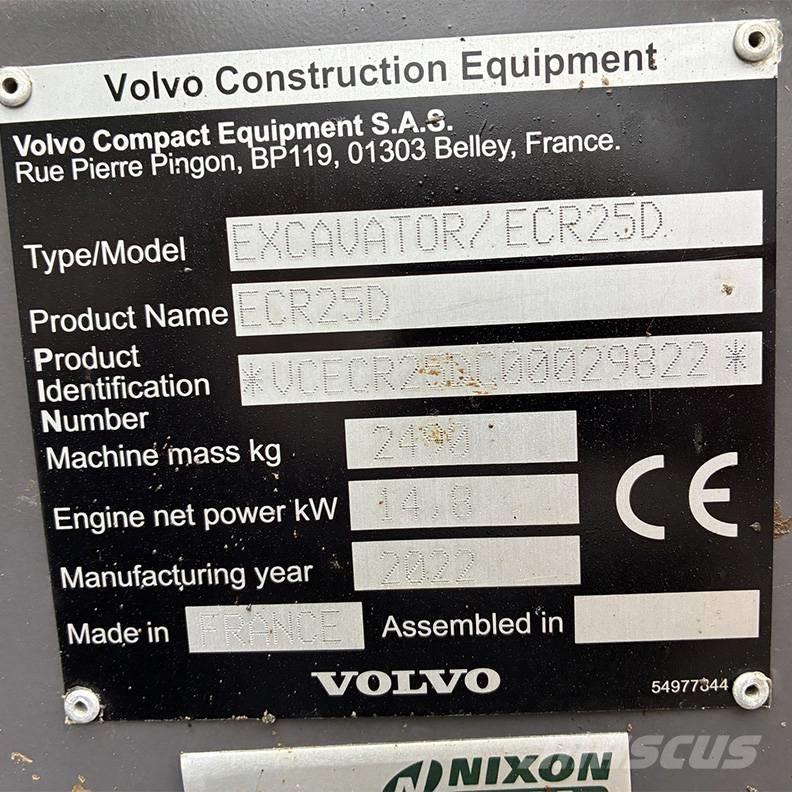 Volvo ECR25D Minibagger < 7t