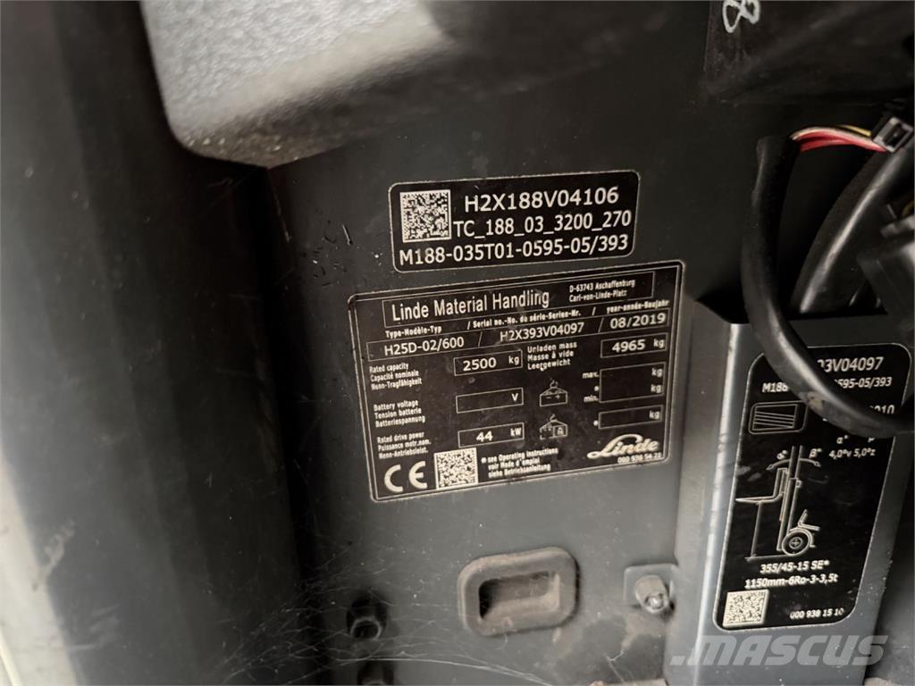 Linde H25D-02/600 Diesel Stapler