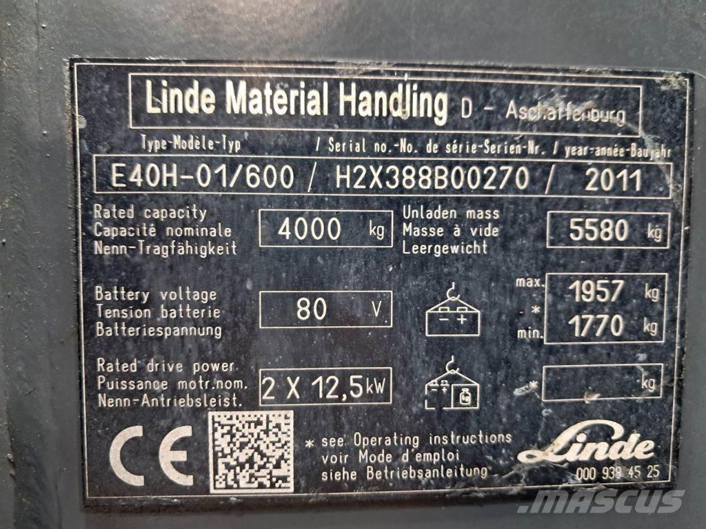 Linde E40H-01/600 Elektro Stapler