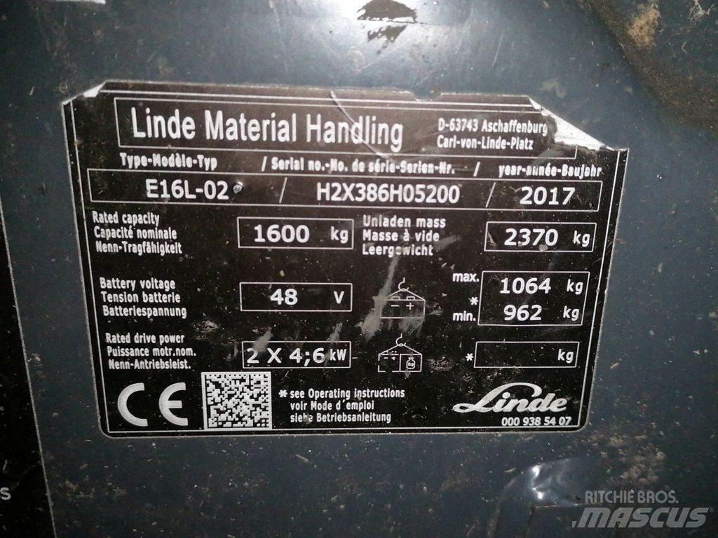 Linde E16L-02 Elektro Stapler
