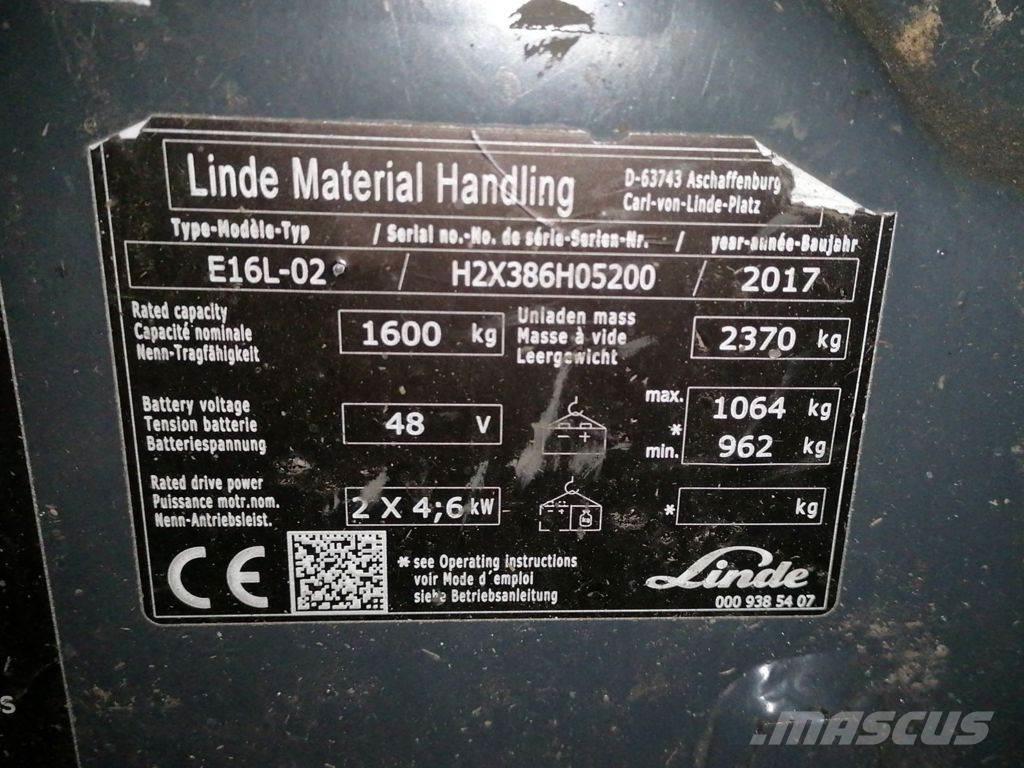 Linde E16L-02 Elektro Stapler