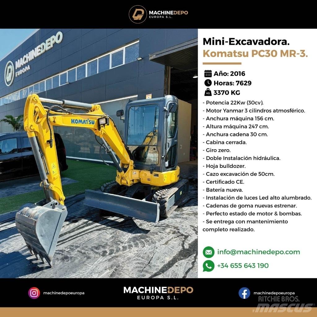 Komatsu PC 30 MR-3 Minibagger < 7t