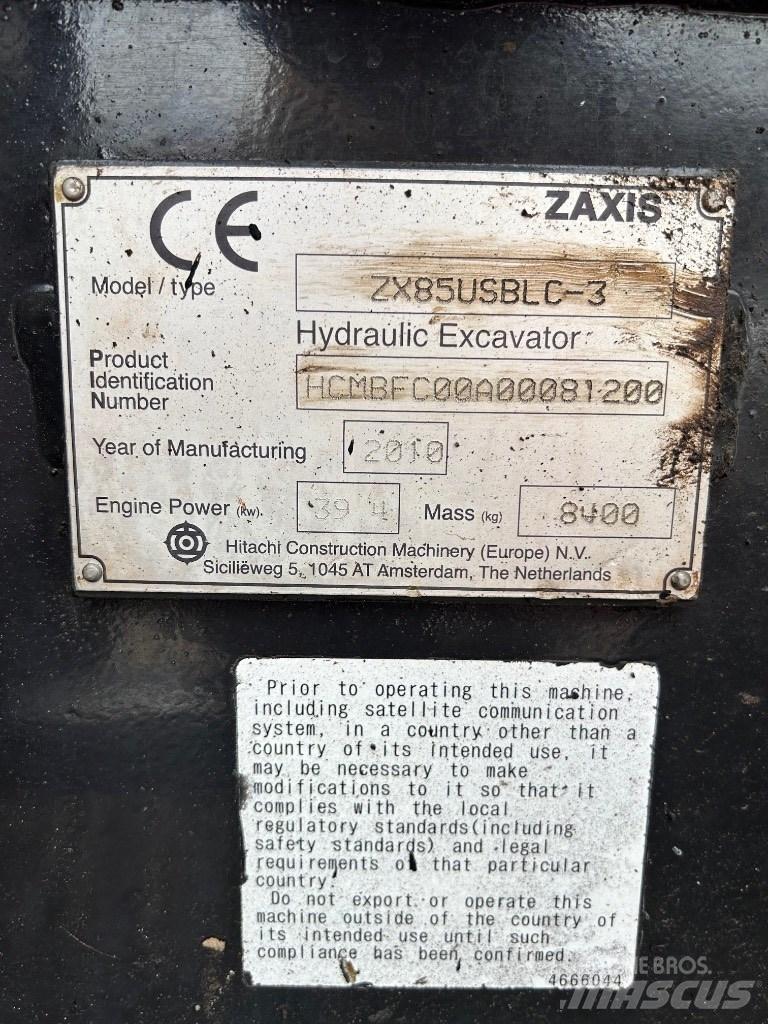 Hitachi Zaxis 85 USB Midibagger  7t - 12t