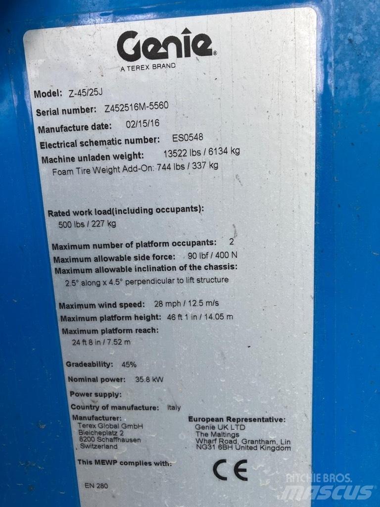 Genie Z 45/25 J Gelenkteleskoparbeitsbühnen
