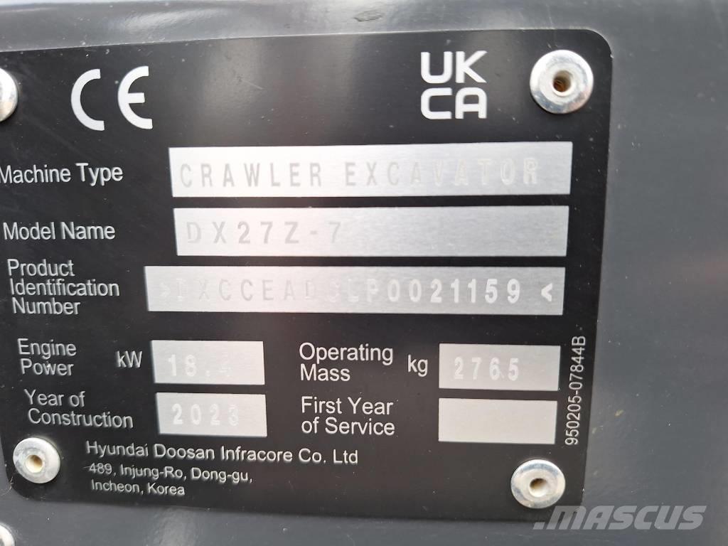 Develon DX 27 Z-7 Minibagger < 7t