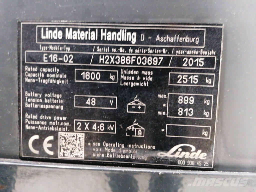 Linde E16-02 Elektro Stapler