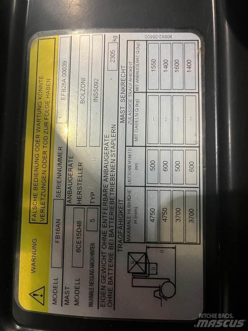 Mitsubishi FB16AN Elektro Stapler