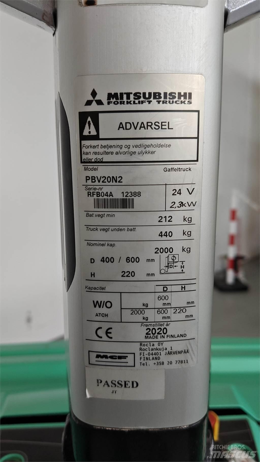 Mitsubishi PBV20N2 Andere Gabelstapler