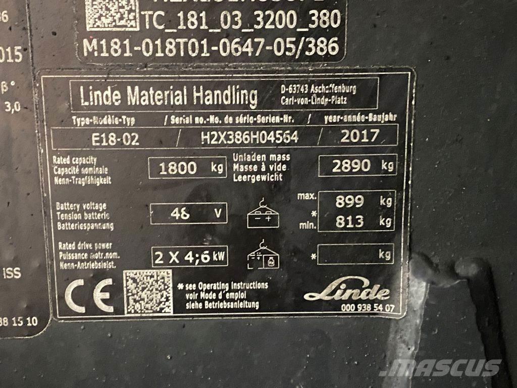 Linde E18-02 Elektro Stapler