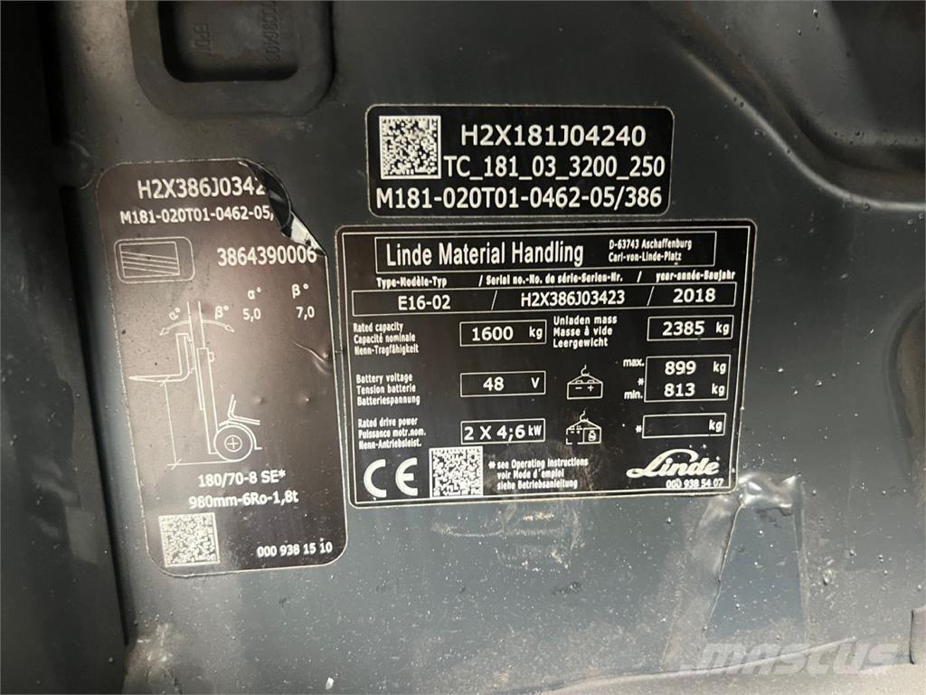 Linde E16 Elektro Stapler