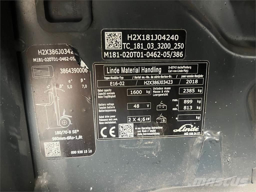 Linde E16 Elektro Stapler