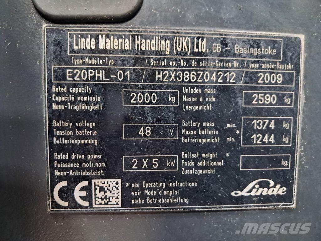 Linde E20PHL-01 Elektro Stapler