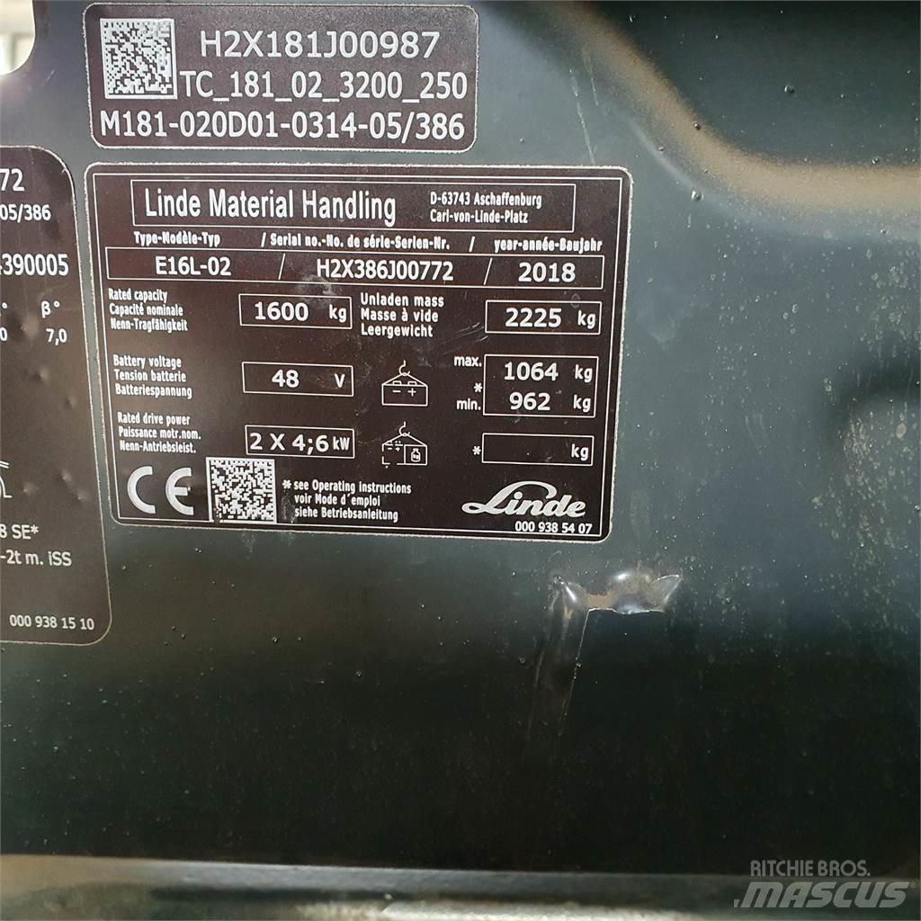 Linde E16L Elektro Stapler