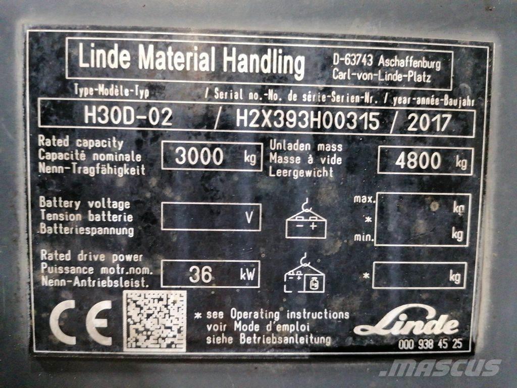 Linde H30D-02 Diesel Stapler