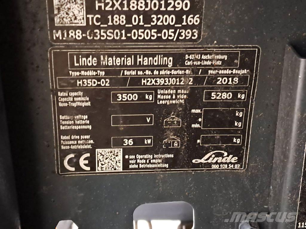 Linde H35D-02 Diesel Stapler