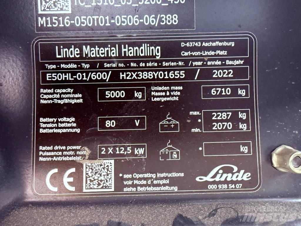 Linde E50/600HL/388 Elektro Stapler